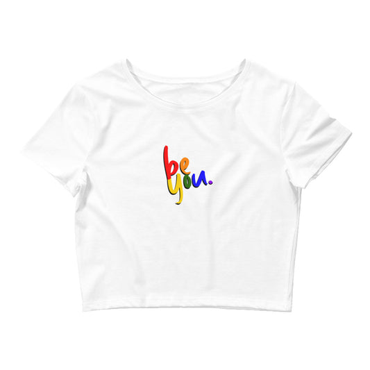 be you. white crop top